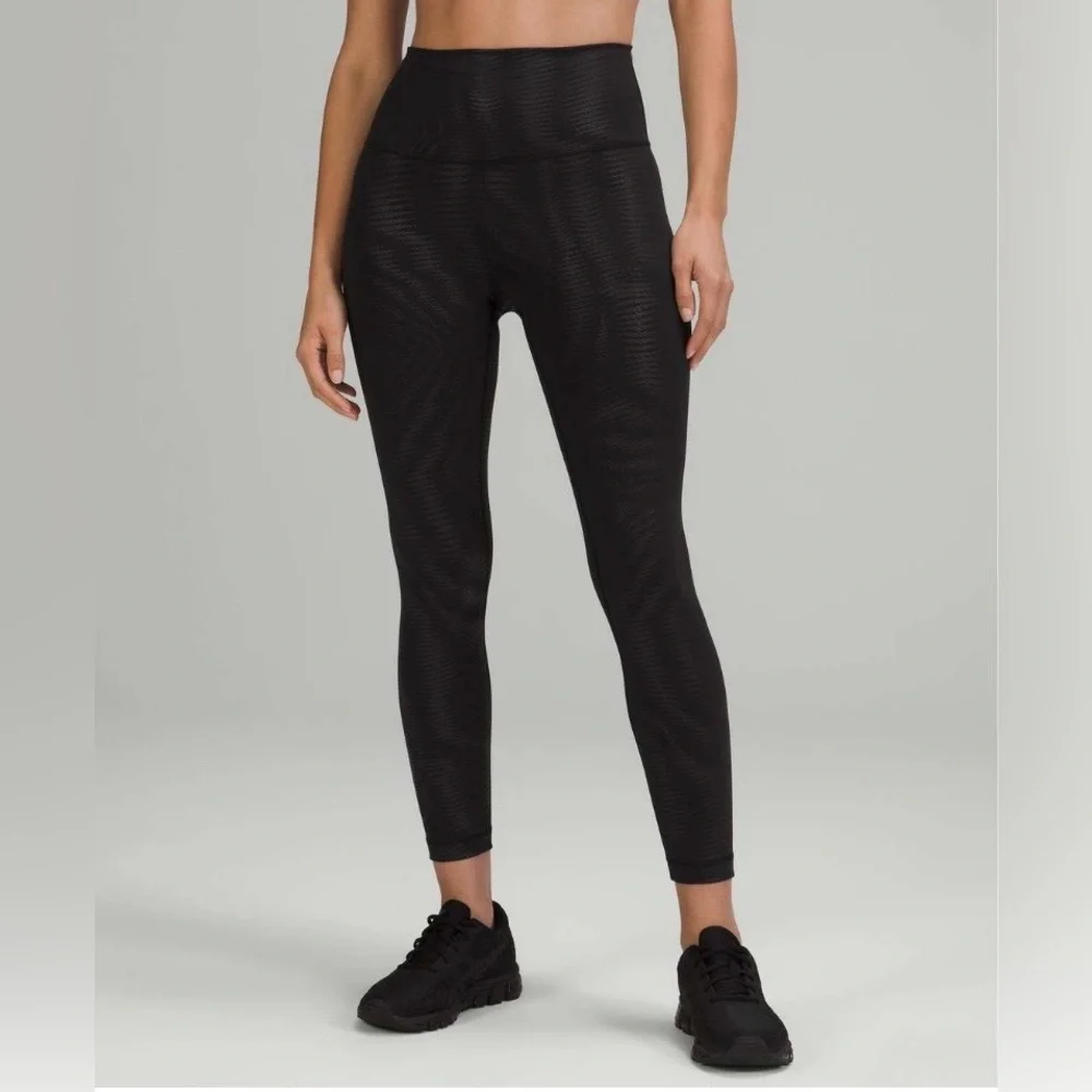 RARE Lululemon Wunder Train Tight Leggings 25”Shapeshifter Foil Black Size 4 NWT